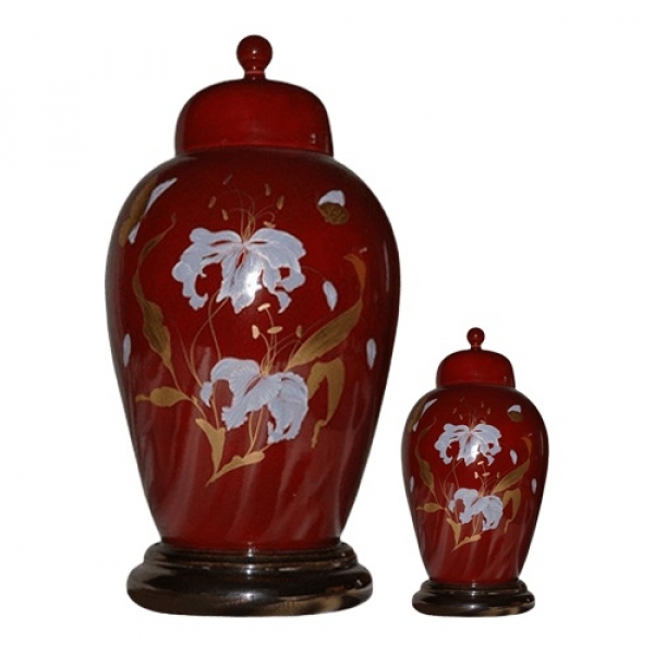 Orchid Red Ceramic Cremation Urns
